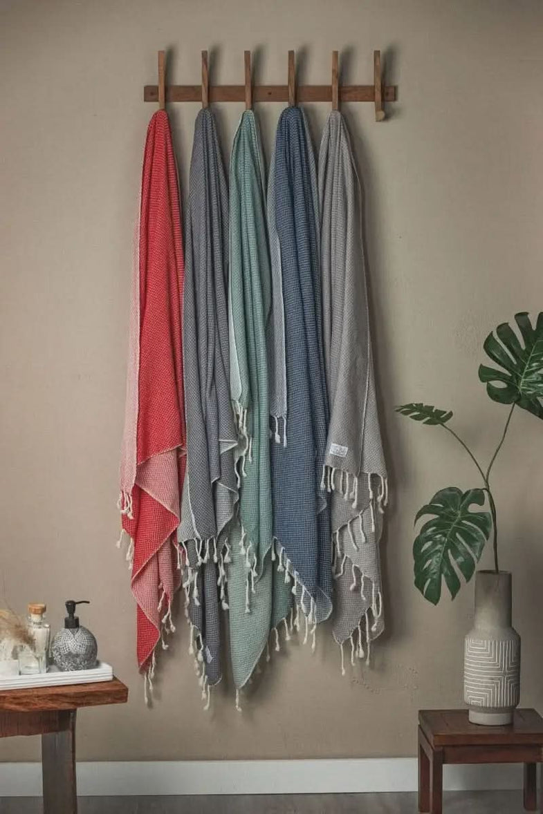 Waffle Weave Turkish Bath Towel – 40”x70” Organic Cotton, Soft & Absorbent - SwagglyLife Home & Fashion